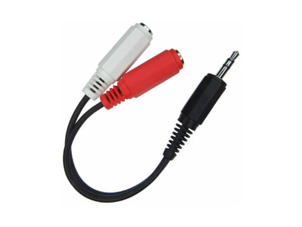 Y-cable: 3.5mm jack 2xMono to 1xStereo
