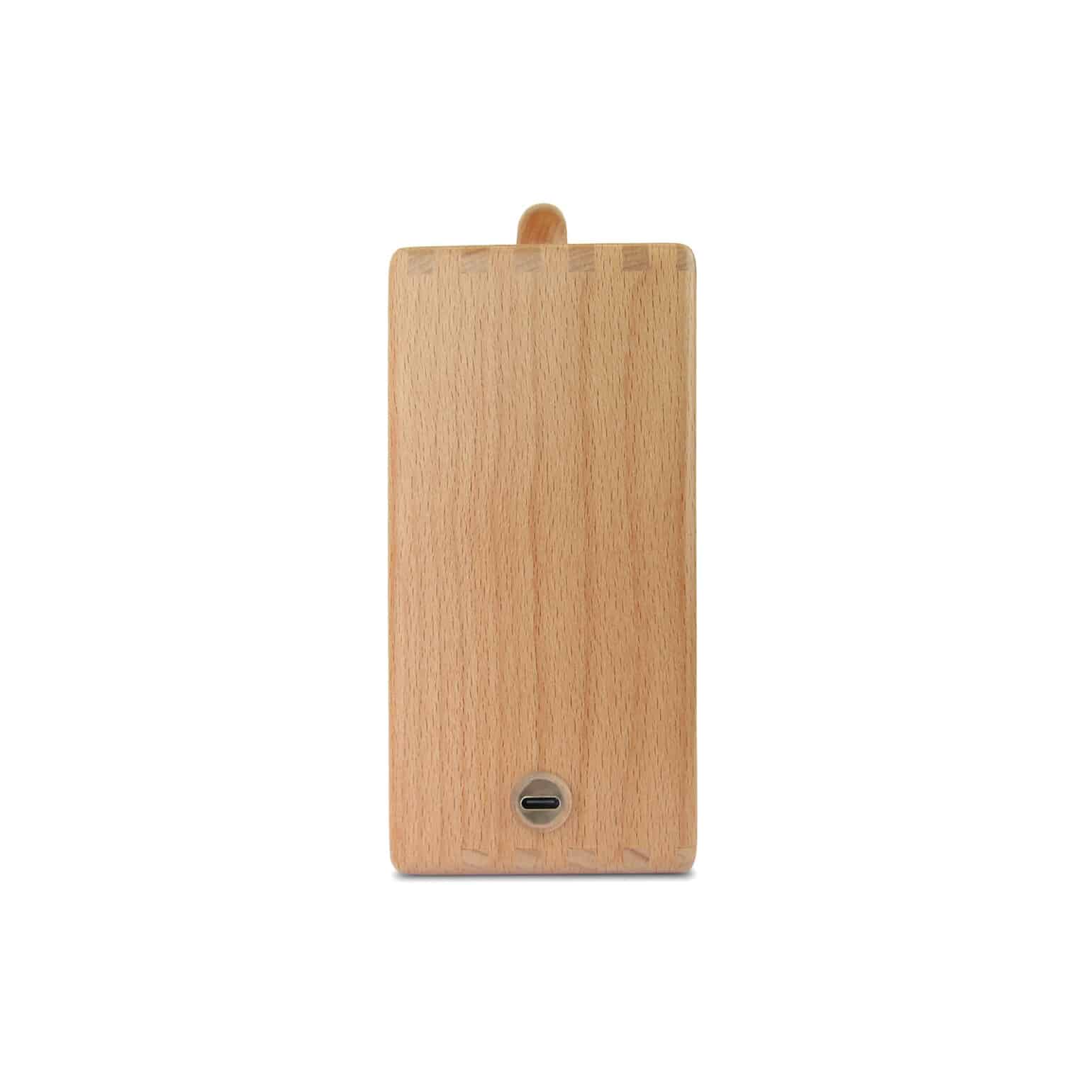 hörbert photographed from the left. You can see the USB-C charging socket