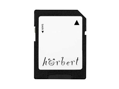 SD memory card with the hörbert lettering